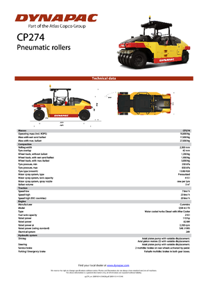 Cilindri compactori pe pneuri Dynapac CP 274