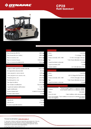 Cilindri compactori pe pneuri Dynapac CP28