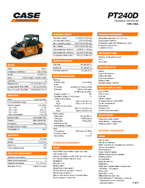 Cilindri compactori pe pneuri Case PT240D