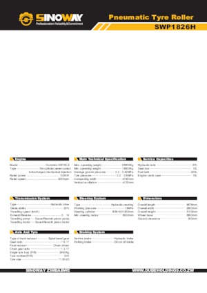 Cilindri compactori pe pneuri Sinoway SWP1826H 