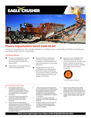 Stații de reciclare moloz Eagle Crusher 1400-45 OC