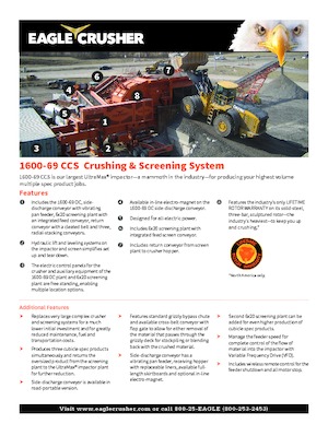 Stații de reciclare moloz Eagle Crusher 1600-69 CCS