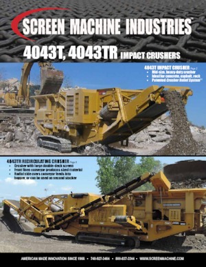 Stații de reciclare moloz Screen Machine Industries  4043T