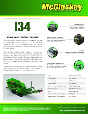 Stații de reciclare moloz McCloskey I34R