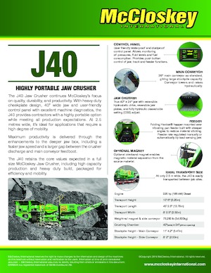 Stații de reciclare moloz McCloskey J40