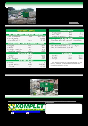 Stații de reciclare moloz Komplet M 2000