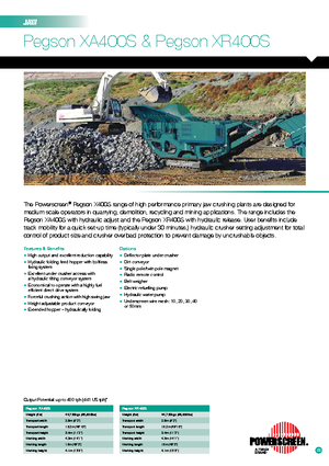 Stații de reciclare moloz Powerscreen Pegson XR 400 S