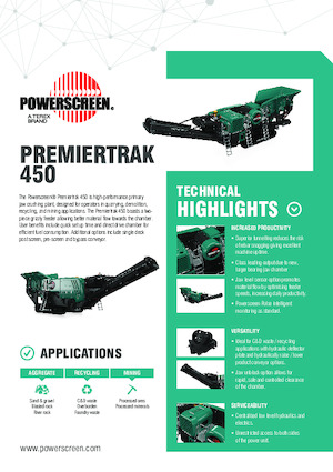 Stații de reciclare moloz Powerscreen Premiertrak 450