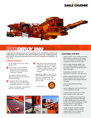 Stații de reciclare moloz Eagle Crusher RapiDeploy 1000