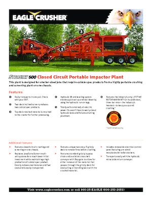 Stații de reciclare moloz Eagle Crusher Stealth 500 CC