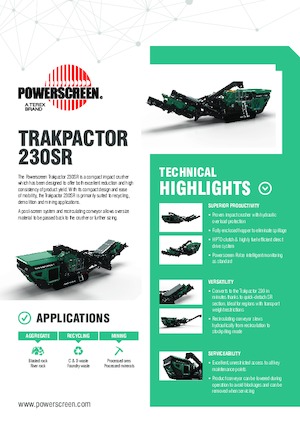 Stații de reciclare moloz Powerscreen Trakpactor 230SR