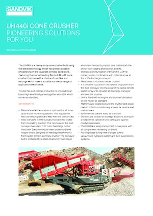 Stații de reciclare moloz Sandvik UH440i