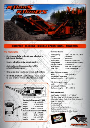 Stații de reciclare moloz Rockster R1100S 