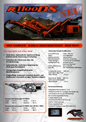 Stații de reciclare moloz Rockster R1100DS 