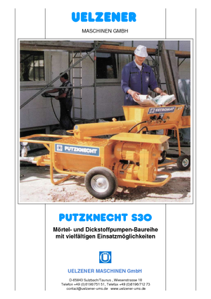 Pompe transportoare cu șurub Uelzener S 30 R210 HD 40 TM100