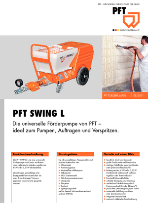 Pompe transportoare cu șurub PFT Swing L 400