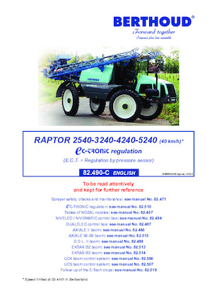 Pulverizatoare de câmp cu autopropulsie Berthoud RAPTOR 5240