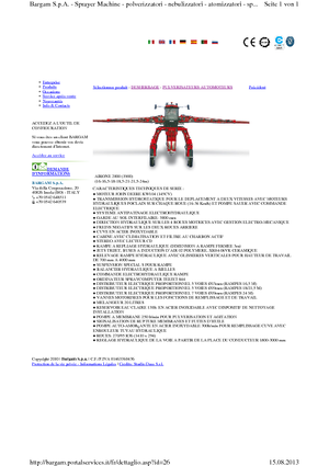 Pulverizatoare de câmp cu autopropulsie Bargam Airone 2000