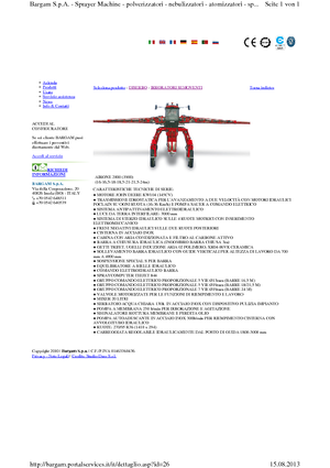 Pulverizatoare de câmp cu autopropulsie Bargam Airone 2000
