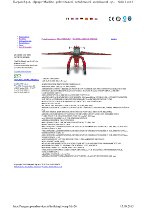 Pulverizatoare de câmp cu autopropulsie Bargam Airone 2000