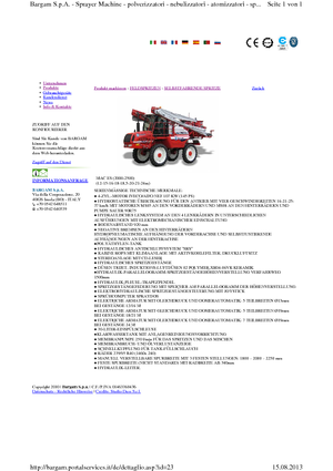 Pulverizatoare de câmp cu autopropulsie Bargam Mac 2000 ES C