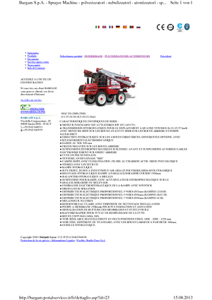 Pulverizatoare de câmp cu autopropulsie Bargam Mac 2000 ES C