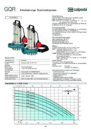 Pompe de canalizare Calpeda GQR 10-16