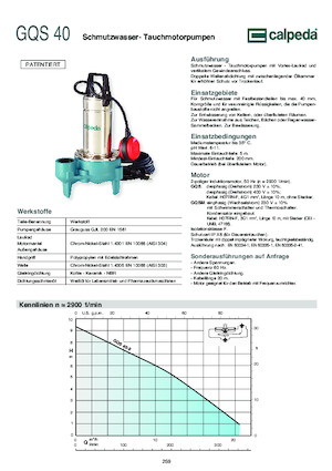 Pompe de canalizare Calpeda GQV 50-8