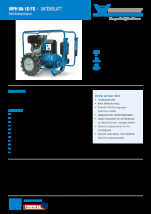 Pompe de canalizare Heide-Pumpen MPH 80-1D FG