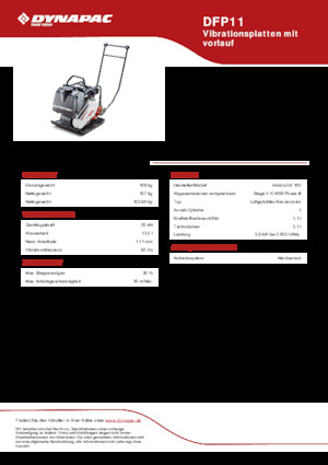 Plăci vibratoare cu o singură direcție Dynapac DFP11