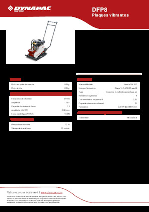 Plăci vibratoare cu o singură direcție Dynapac DFP8