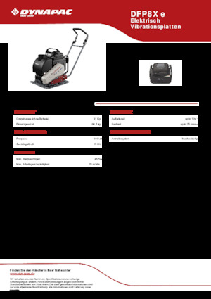 Plăci vibratoare cu o singură direcție Dynapac DFP8X e