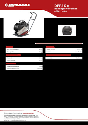 Plăci vibratoare cu o singură direcție Dynapac DFP8X e