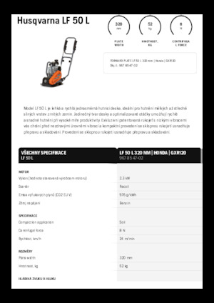 Plăci vibratoare cu o singură direcție Husqvarna LF 50 L