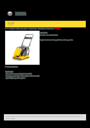 Plăci vibratoare cu o singură direcție Wacker Neuson WP1540A