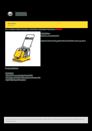 Plăci vibratoare cu o singură direcție Wacker Neuson WP1540Aw