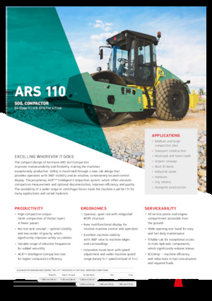 Cilindri compactori cu un singur tambur Ammann ARS 110 PD