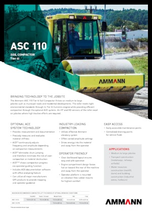 Cilindri compactori cu un singur tambur Ammann ASC 110 D