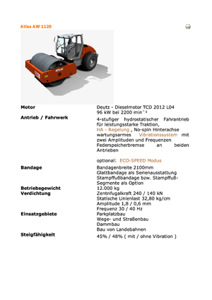 Cilindri compactori cu un singur tambur Atlas AW 1120