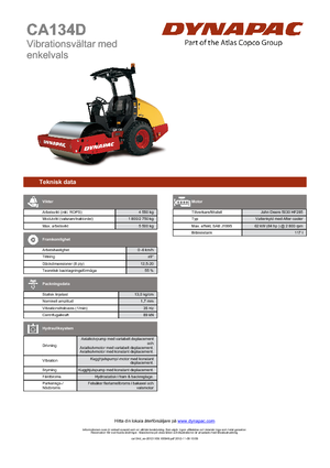Cilindri compactori cu un singur tambur Dynapac CA 134 D