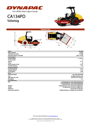 Cilindri compactori cu un singur tambur Dynapac CA 134 PD