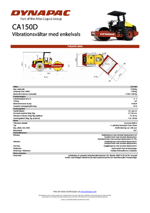 Cilindri compactori cu un singur tambur Dynapac CA 150 D