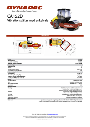 Cilindri compactori cu un singur tambur Dynapac CA 152 D