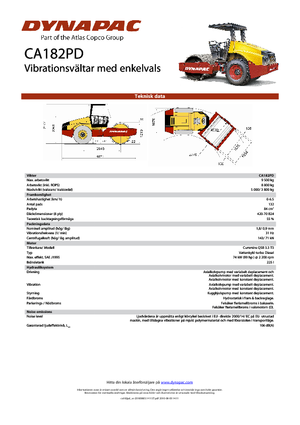 Cilindri compactori cu un singur tambur Dynapac CA 182 PD