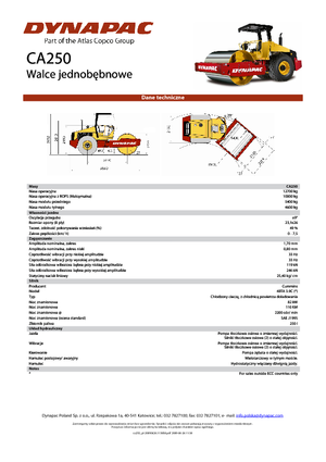 Cilindri compactori cu un singur tambur Dynapac CA 250
