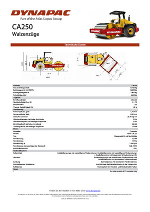 Cilindri compactori cu un singur tambur Dynapac CA 250