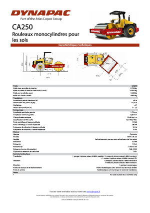 Cilindri compactori cu un singur tambur Dynapac CA 250