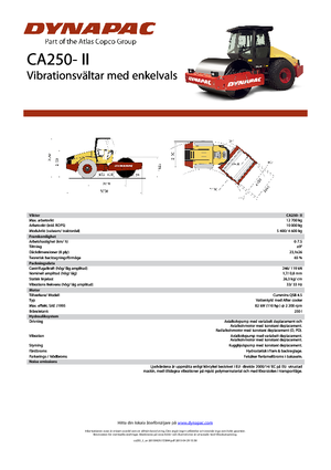 Cilindri compactori cu un singur tambur Dynapac CA 250-II