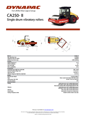 Cilindri compactori cu un singur tambur Dynapac CA 250-II