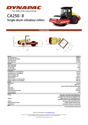 Cilindri compactori cu un singur tambur Dynapac CA 250-II